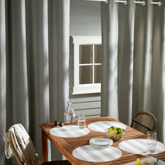 Close-up of TOWN & COUNTRY BASICS Cabana Solid Heavyweight Curtain fabric texture