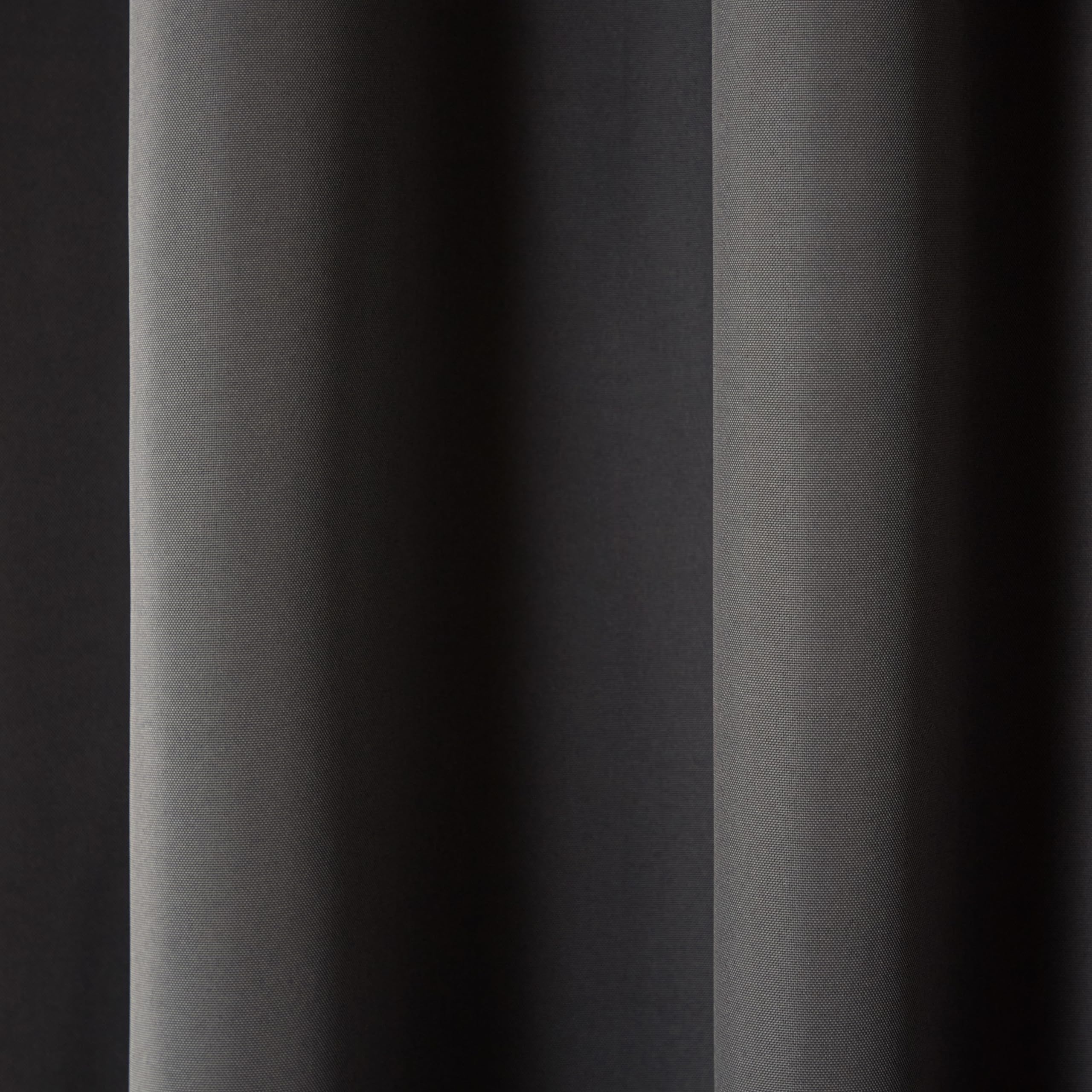 Close-up of TOWN & COUNTRY BASICS Charcoal Curtain Panel