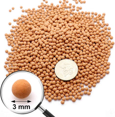 Close-up of TOYPOPOR Clay Pebbles showing their round shape