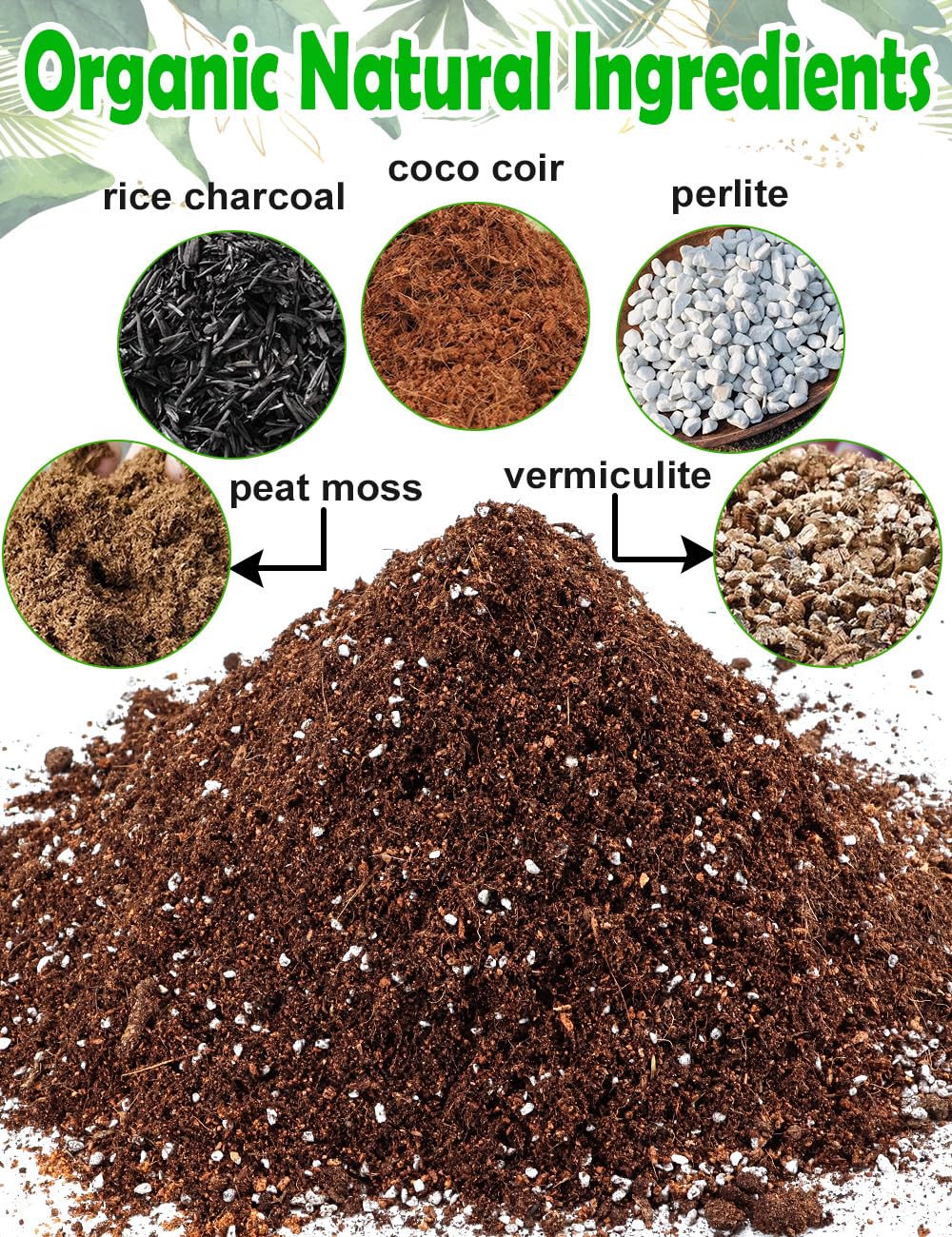 Close-up of TOYPOPOR Potting Soil mix with perlite