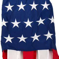 Close-up of TPFEYEN American Flag Windsock 40 inch sewn edges
