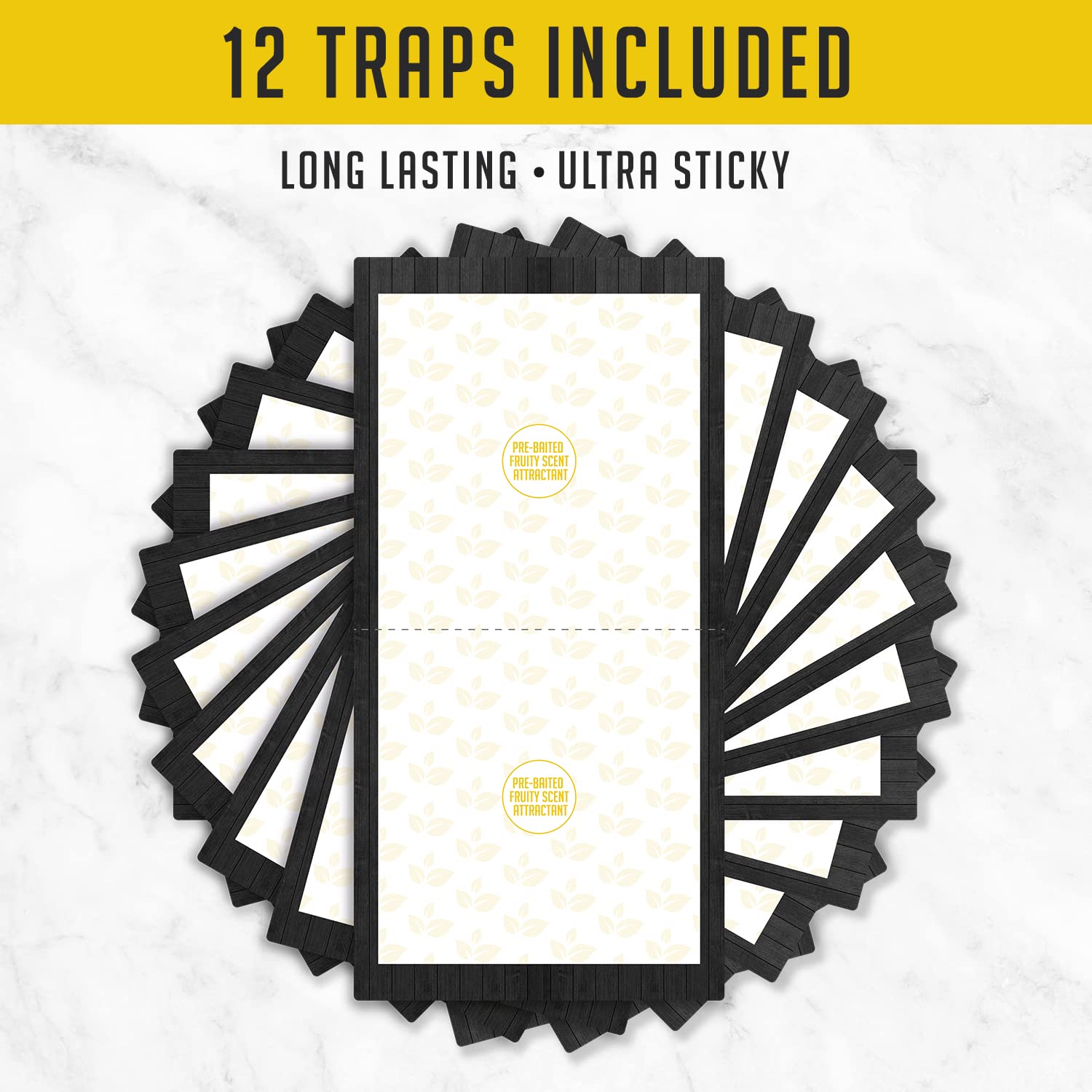 Close-up of TRAP A PEST cricket traps, displaying fruity scent label