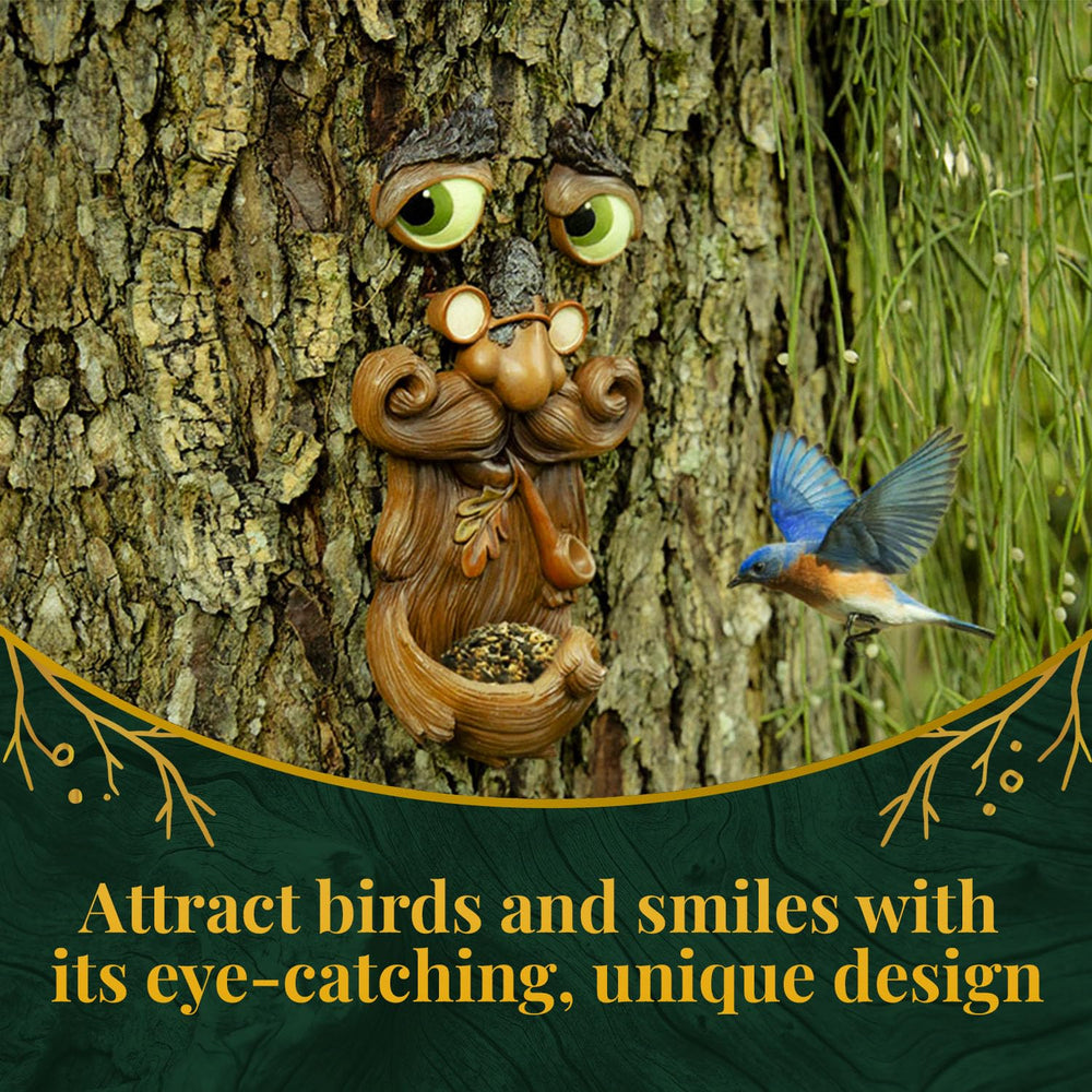 Close-up of Tree Faces Decor's hand-painted details