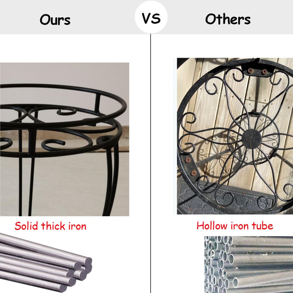 Close-up of TREEZITEK Metal Plant Stand legs