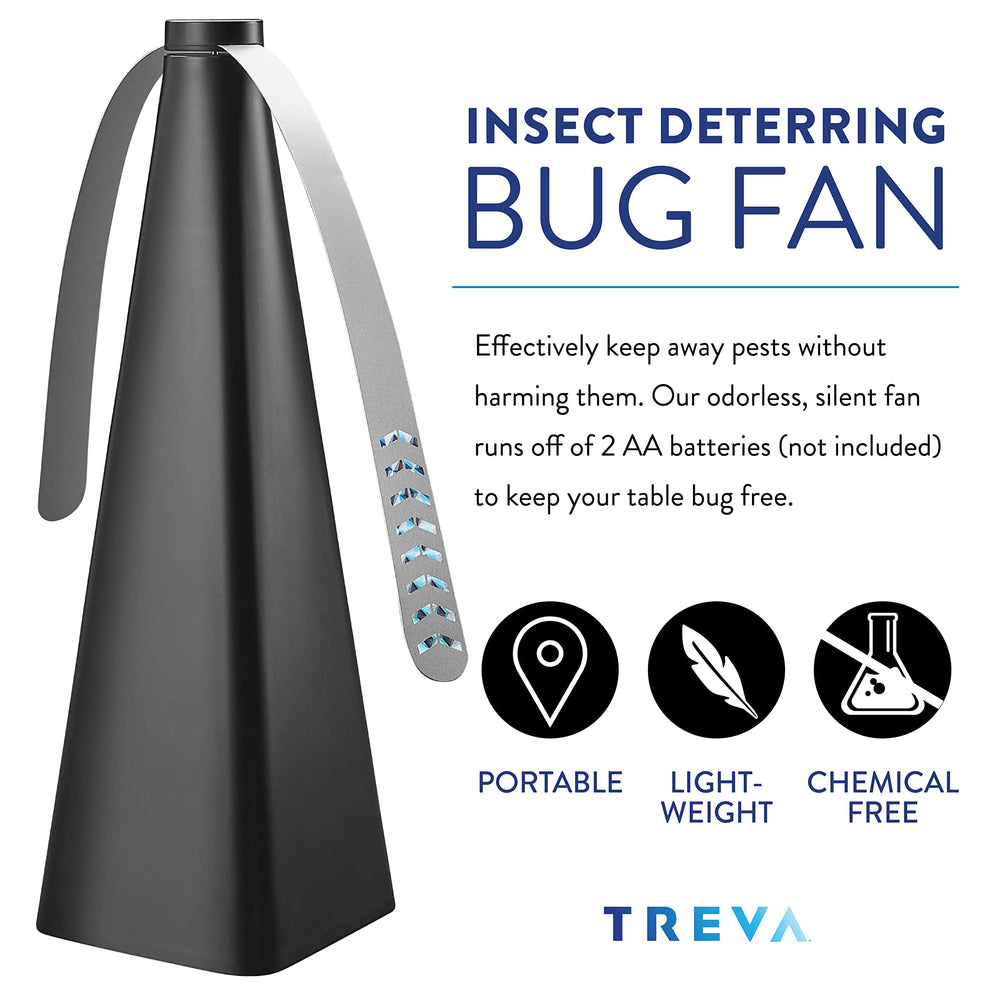 Close-up of Treva Bug Fan blade with holographic pattern