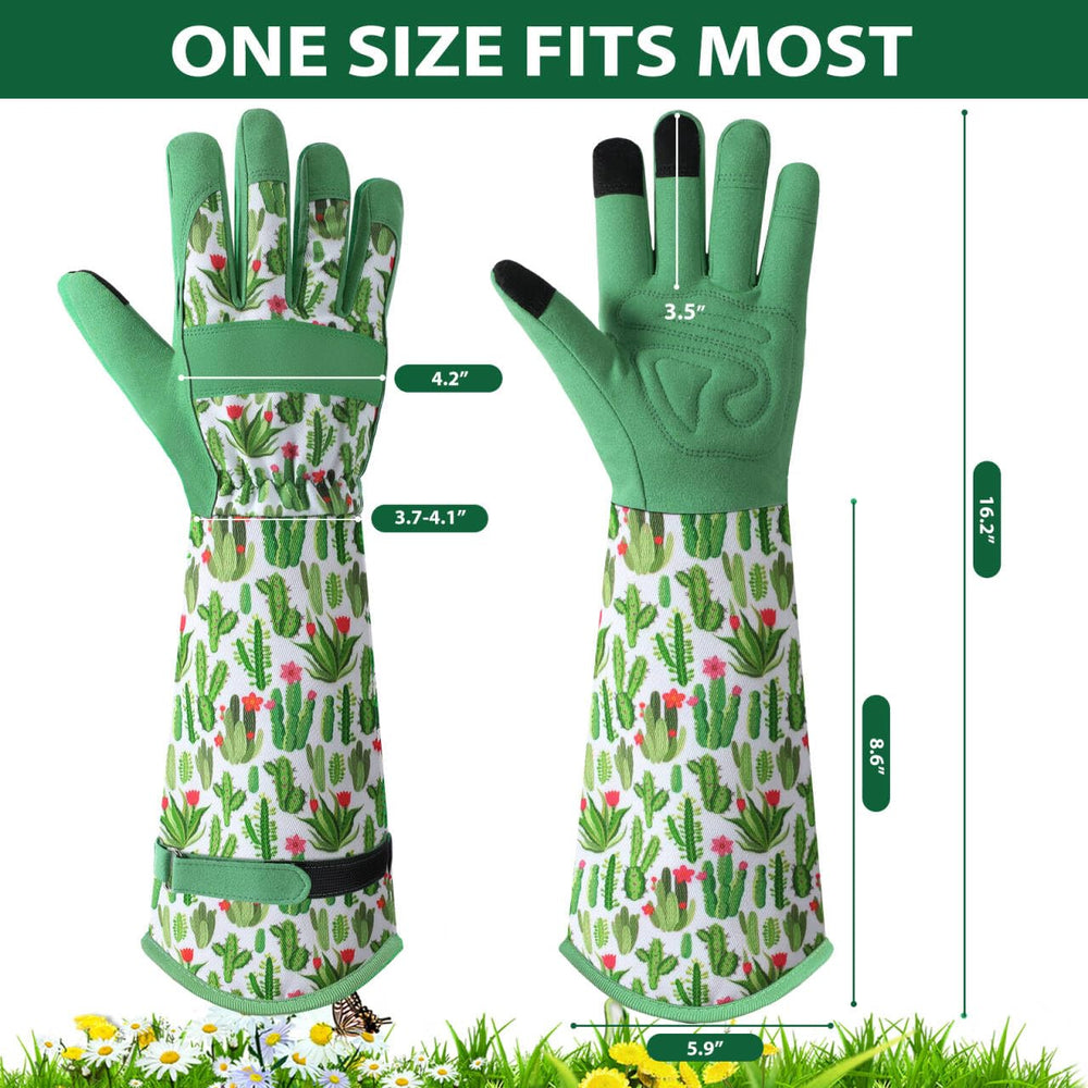 Close-up of Trifabricy Gardening Gloves showing touchscreen capability