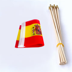 Close-up of TSMD Spain Stick Flag with rounded spear top