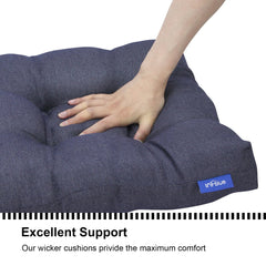 Close-up of tufted detail on INFBLUE Outdoor Bench Cushion