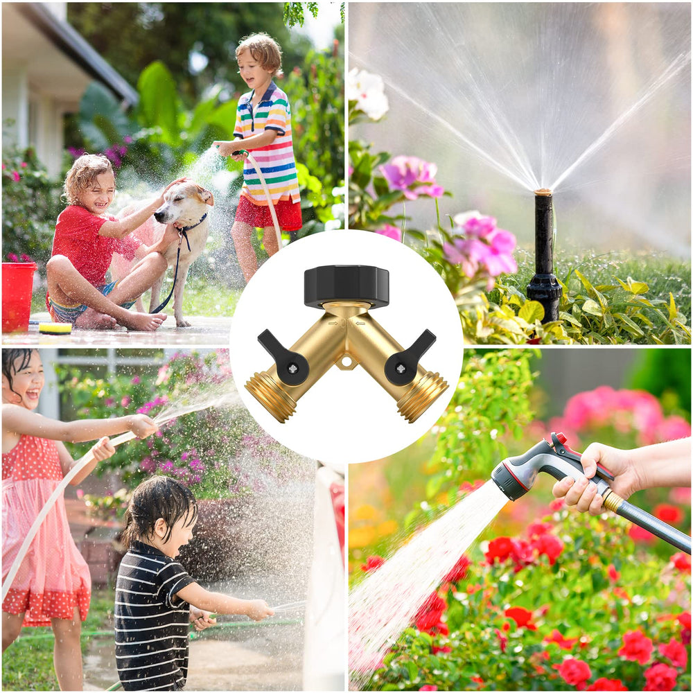 Close-up of Twinkle Star 2 Way Garden Hose Splitter connectors