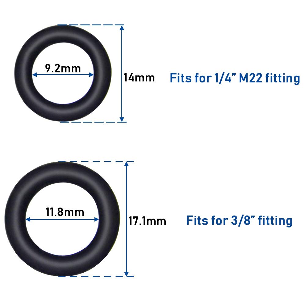 Close-up of Twinkle Star O-Rings for 1/4" and 3/8" couplers
