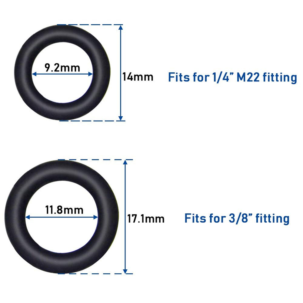 Close-up of Twinkle Star O-Rings for 1/4" and 3/8" couplers