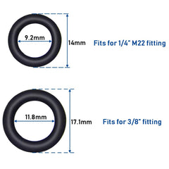 Close-up of Twinkle Star O-Rings for 1/4" and 3/8" couplers