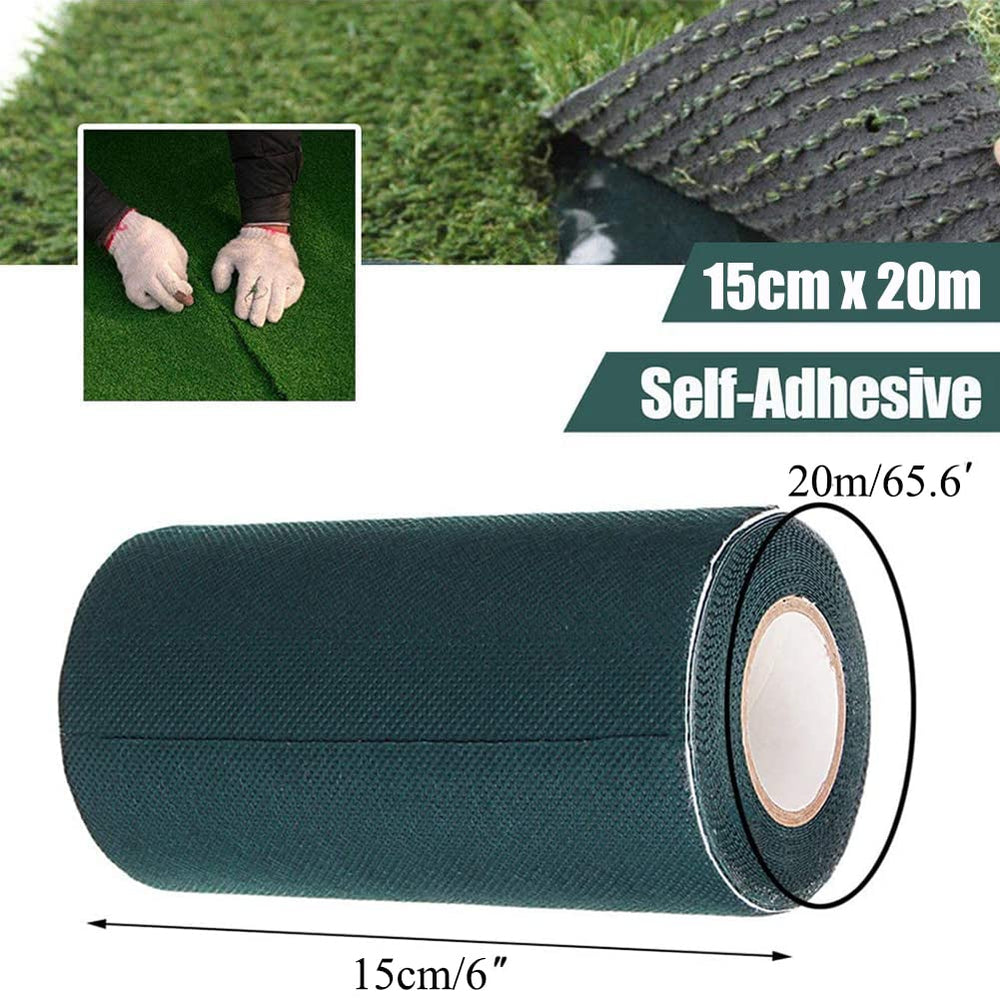 Close-up of TYLife Grass Tape showing adhesive side