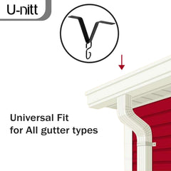 Close-up of U-nitt Gutter Clip showing heavy metal construction