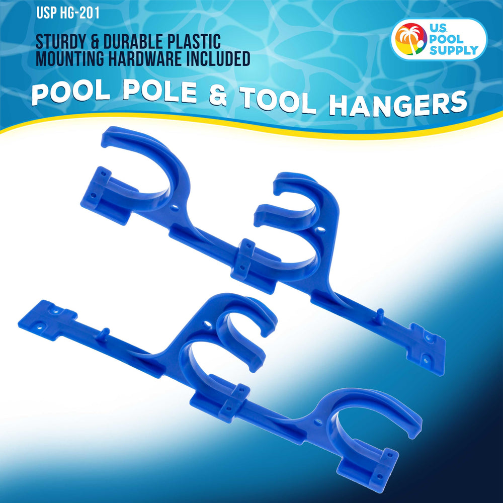Close-up of U.S. Pool Supply Pool Pole Hanger showing mounting hardware