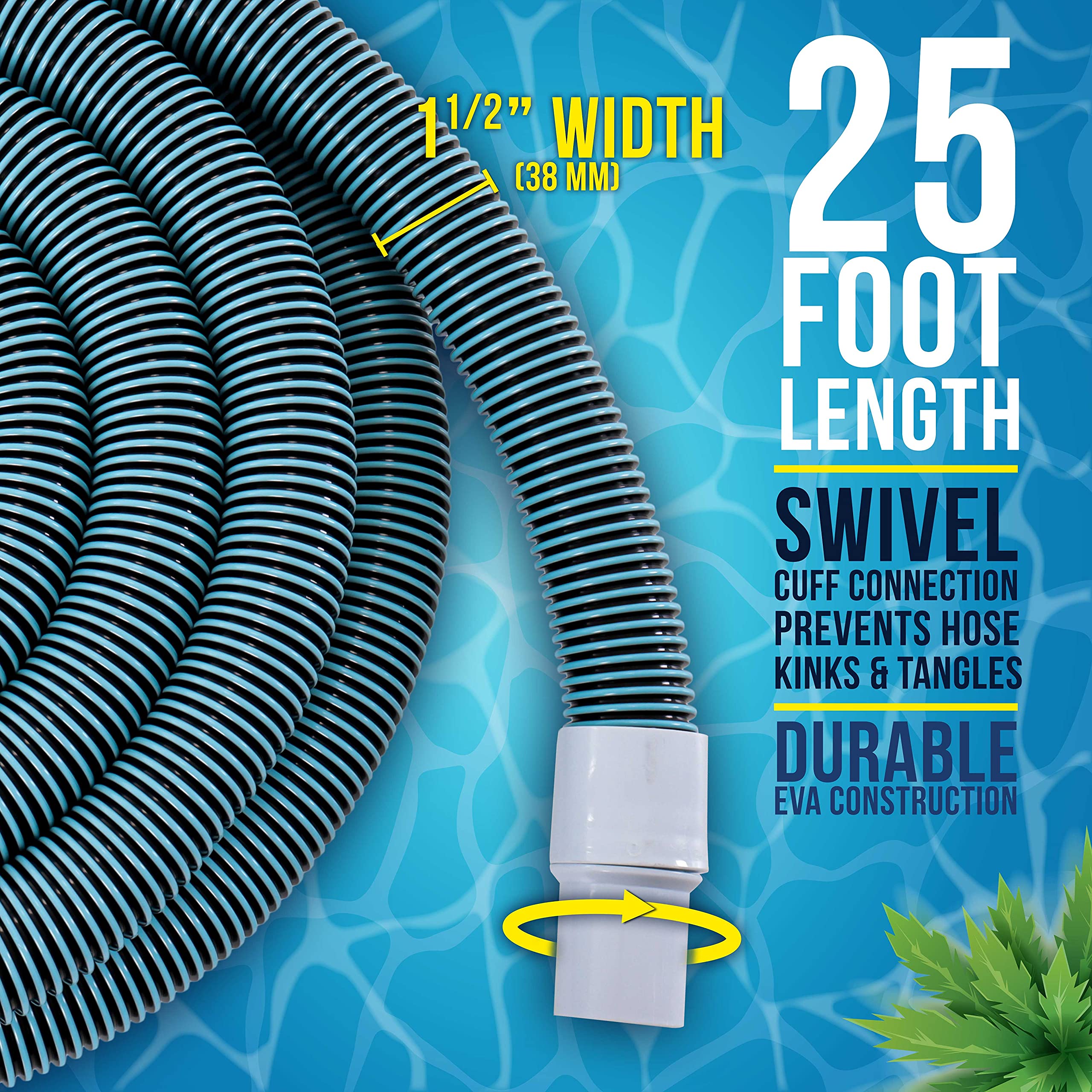 Close-up of U.S. Pool Supply Pool Vacuum Hose showing spiral-wound design