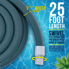 Close-up of U.S. Pool Supply Pool Vacuum Hose showing spiral-wound design