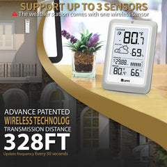 Close-up of U UNNI Weather Station display