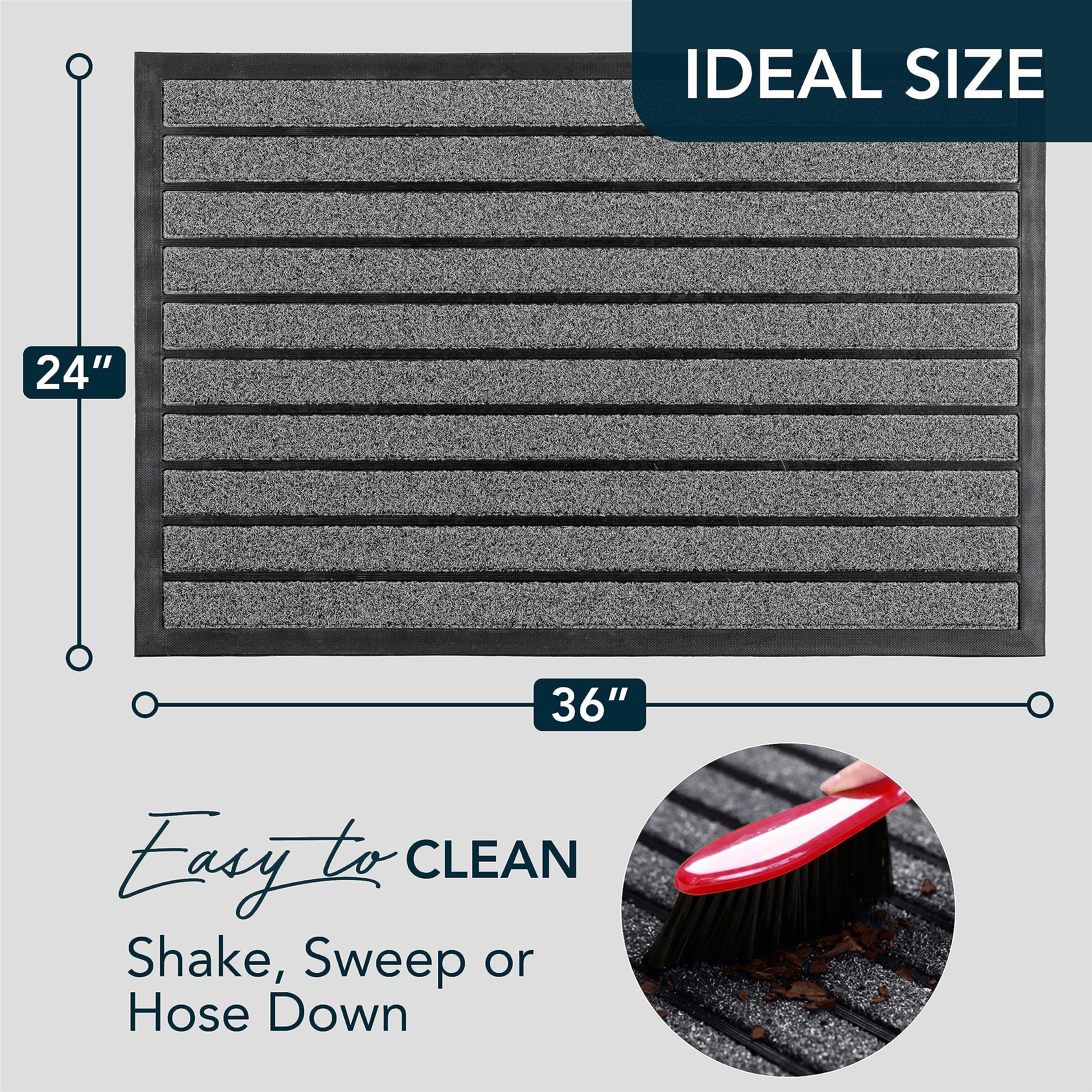 Close-up of ubdyo door mat texture with artificial grass and rubber strips