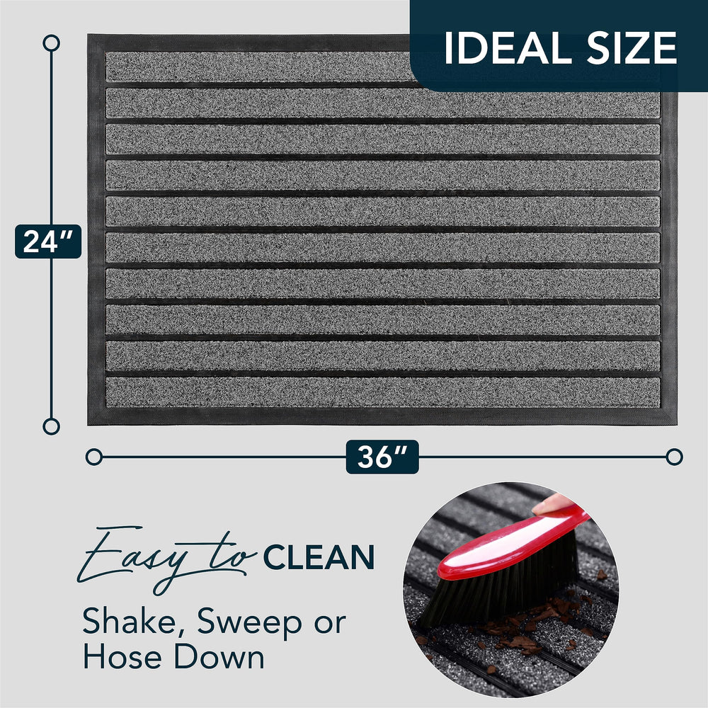 Close-up of ubdyo door mat texture with artificial grass and rubber strips