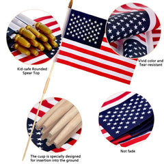 Close-up of Uelfbaby American flag showing vibrant colours