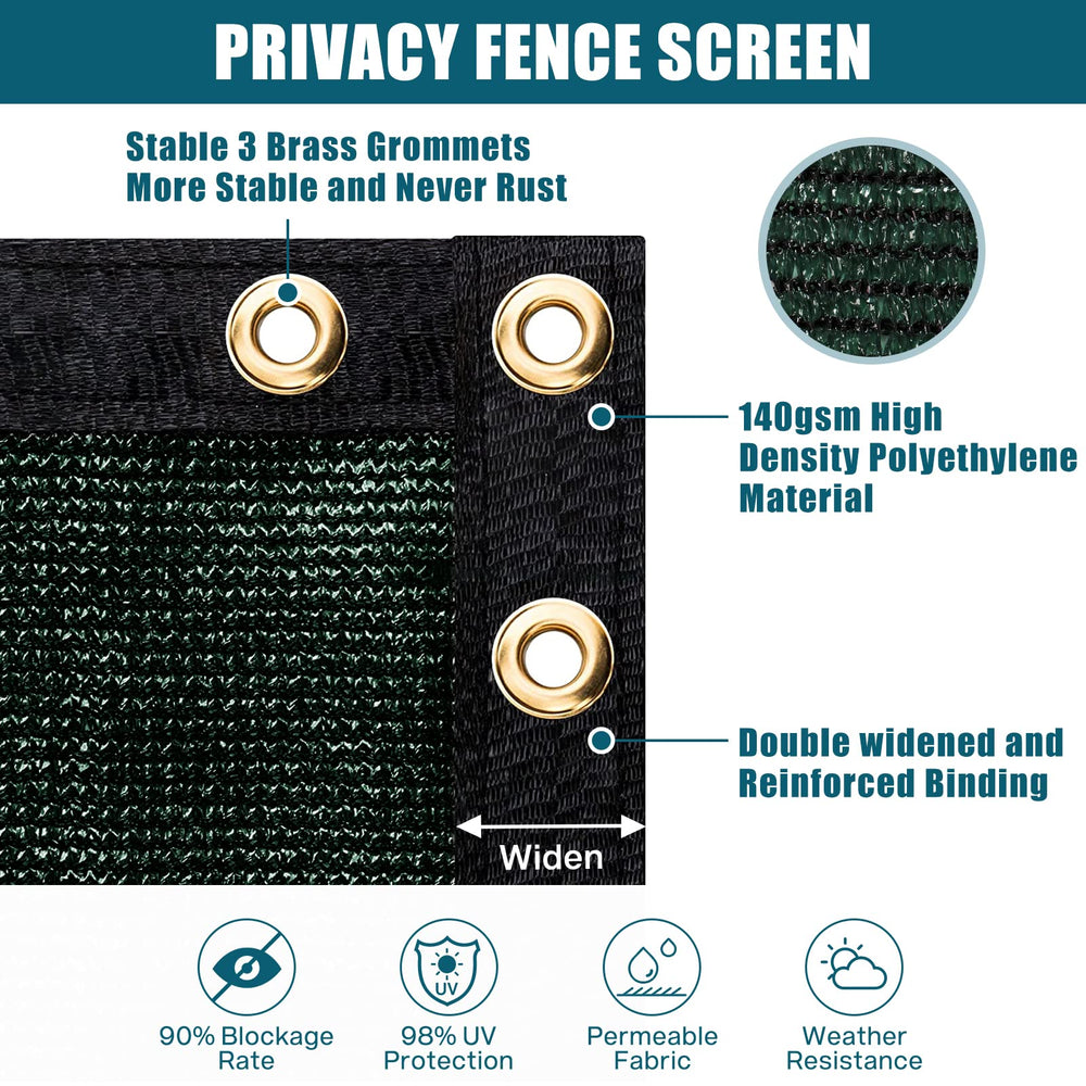 Close-up of UIRWAY privacy screen showing brass grommets