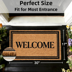 Close-up of ULTSOFE Natural Coir fibers on welcome mat