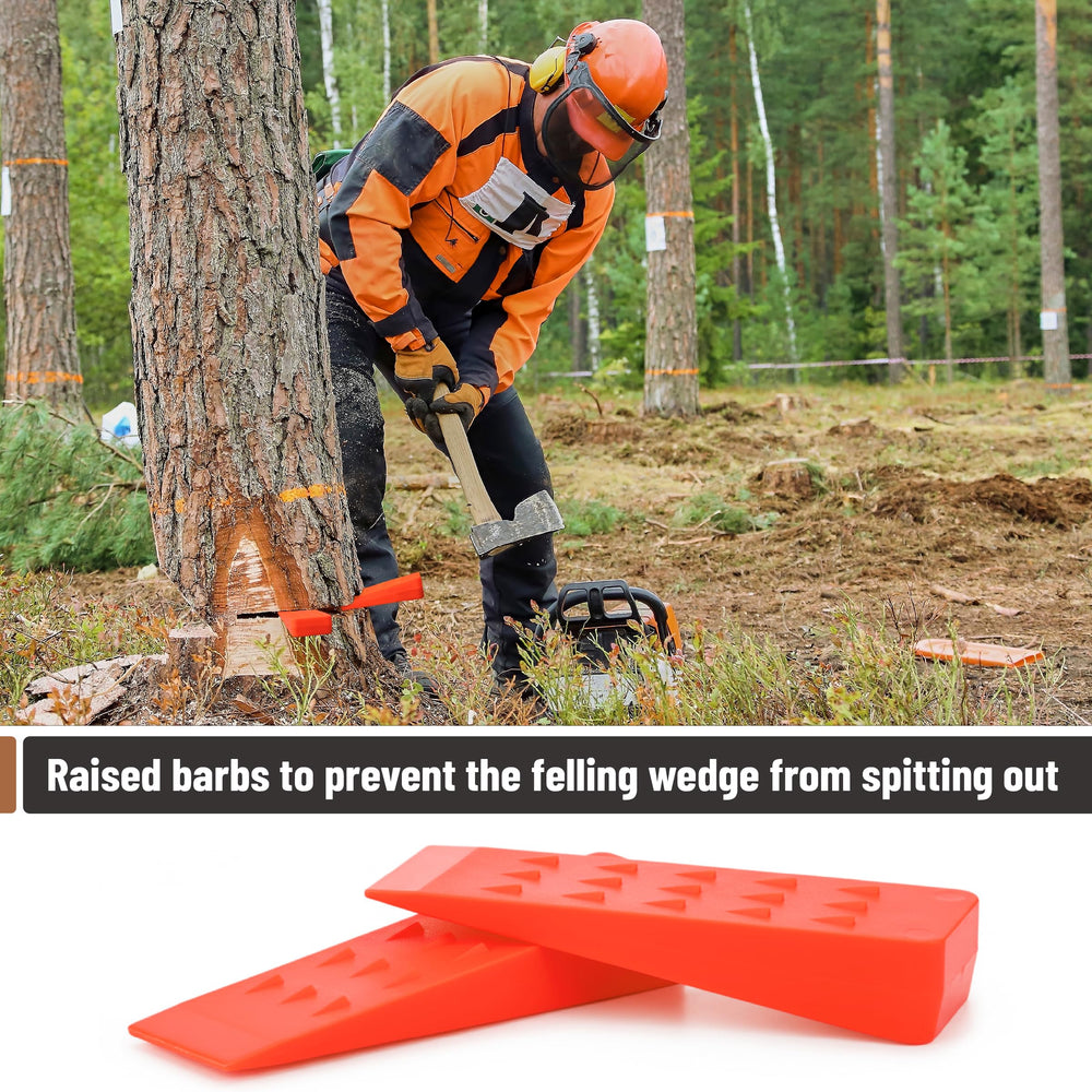 Close-up of UNCO tree felling wedge spike detail
