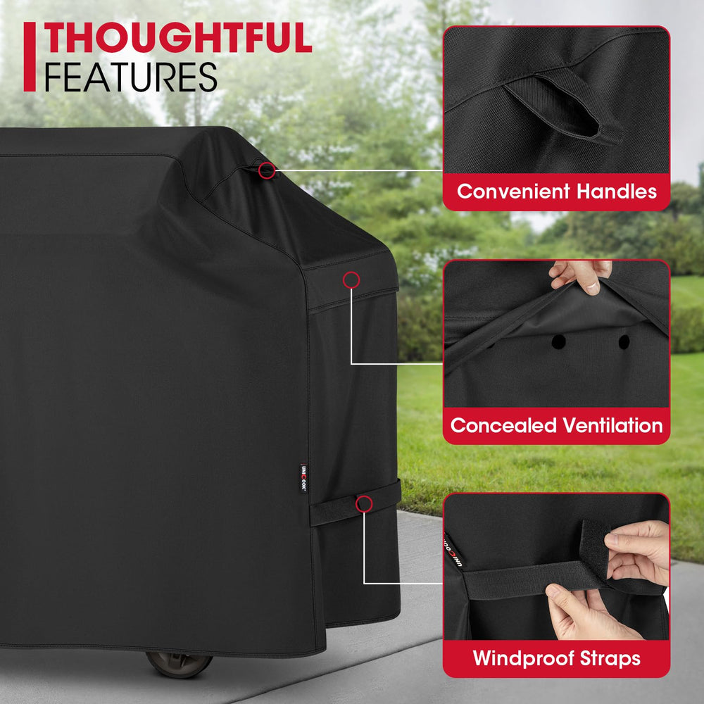 Close-up of Unicook grill cover fabric texture