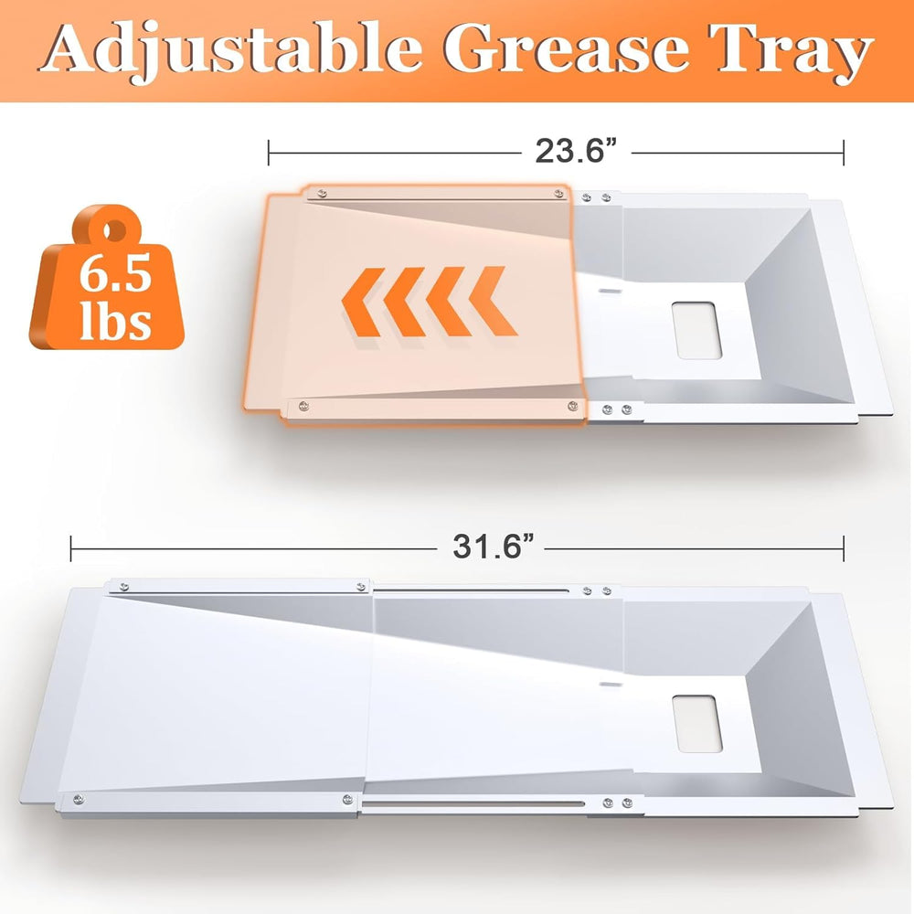 Close-up of Uniflasy grease tray metal construction