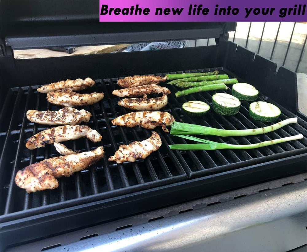 Close-up of Uniflasy grill grates with a matte finish