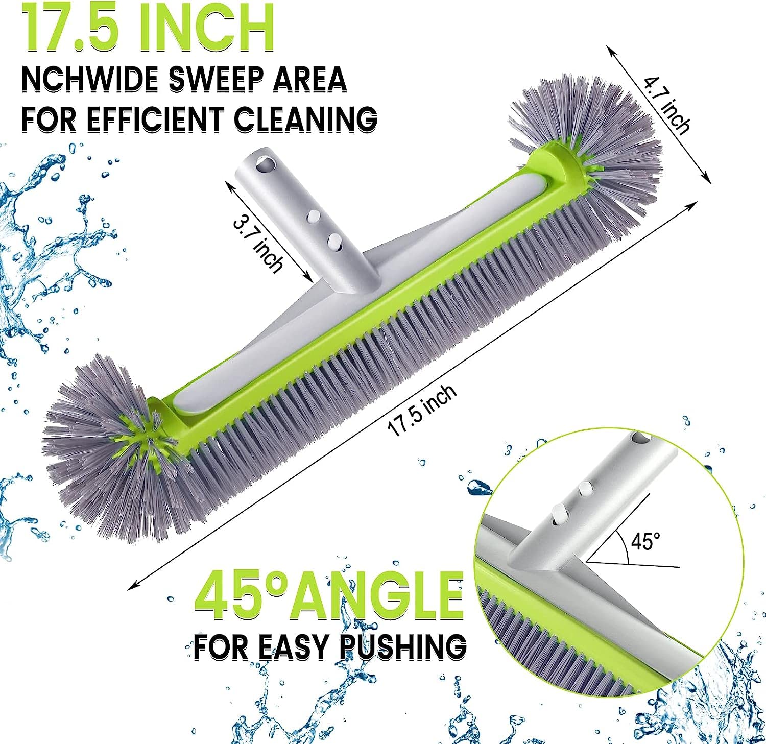 Close-up of Unipool pool brush bristles and rounded edges