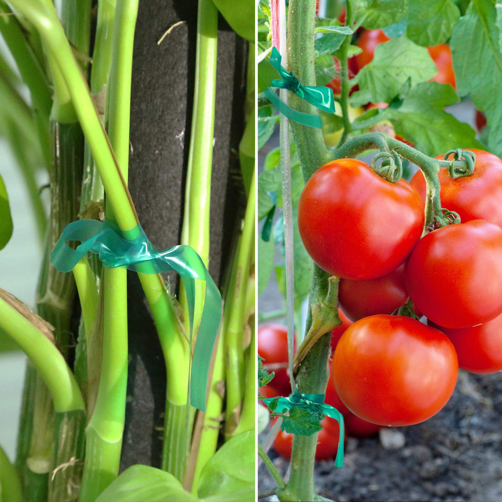 Close-up of Unves 300 Ft garden tape with plants