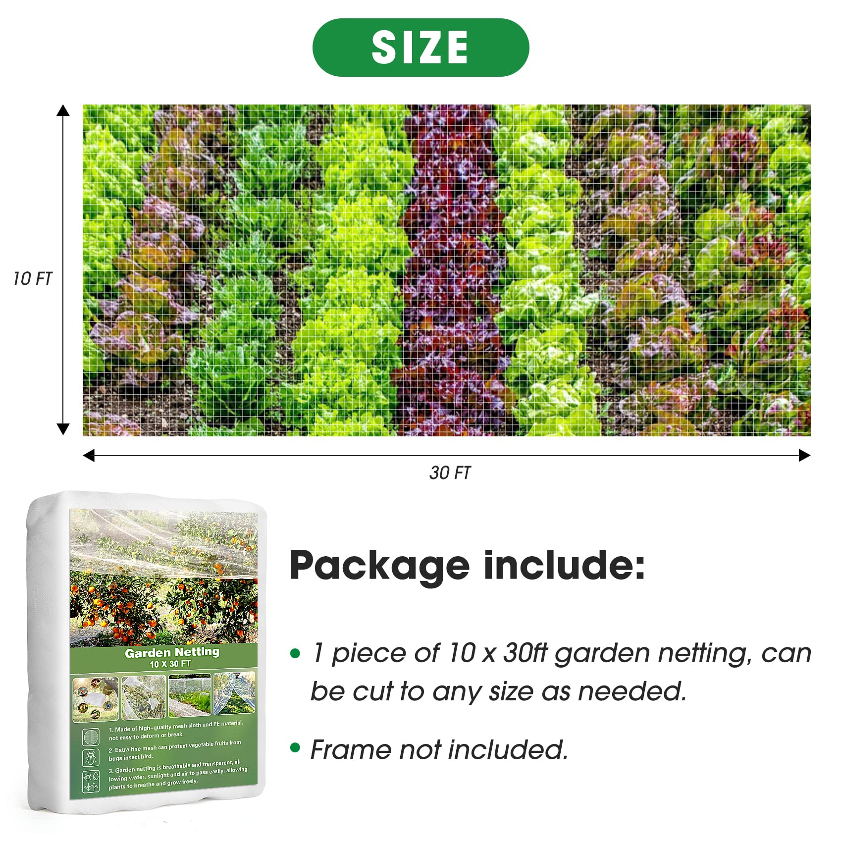Close-up of Unves garden netting showing mesh texture