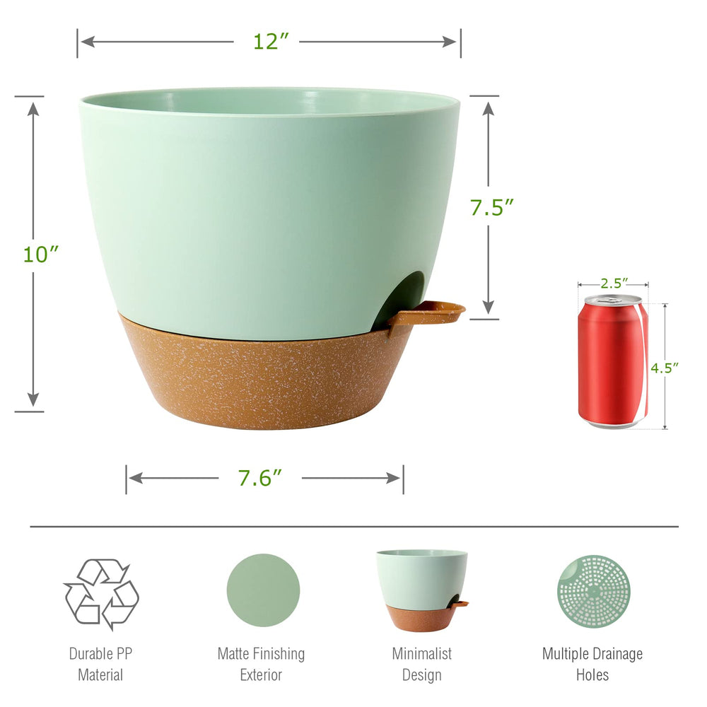 Close-up of UOUZ 12-inch pot's drainage holes