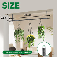 Close-up of Uoveya Hanging Planters Rod metal finish