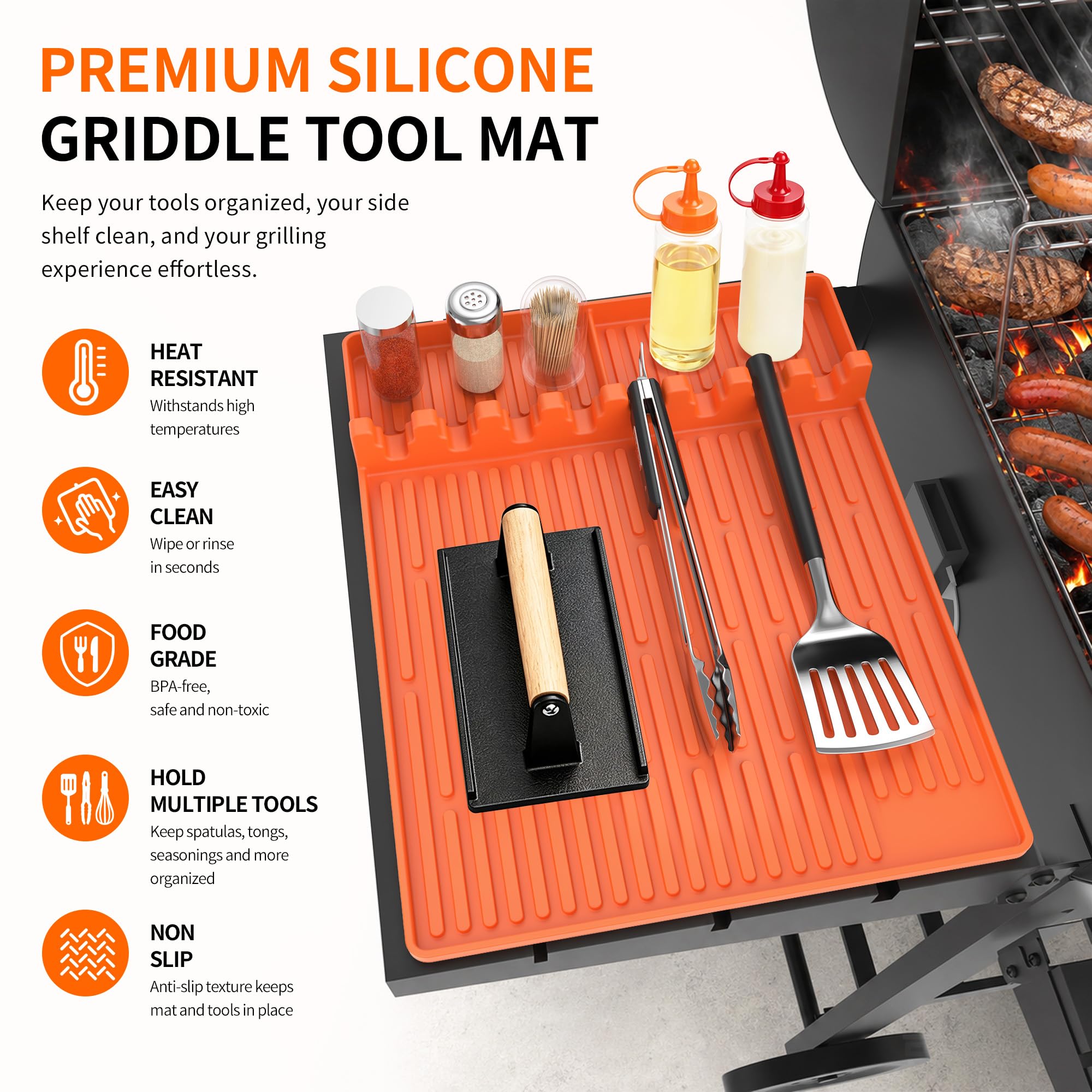 Close-up of Uozuke Silicone Grill Mat showcasing textured non-slip surface