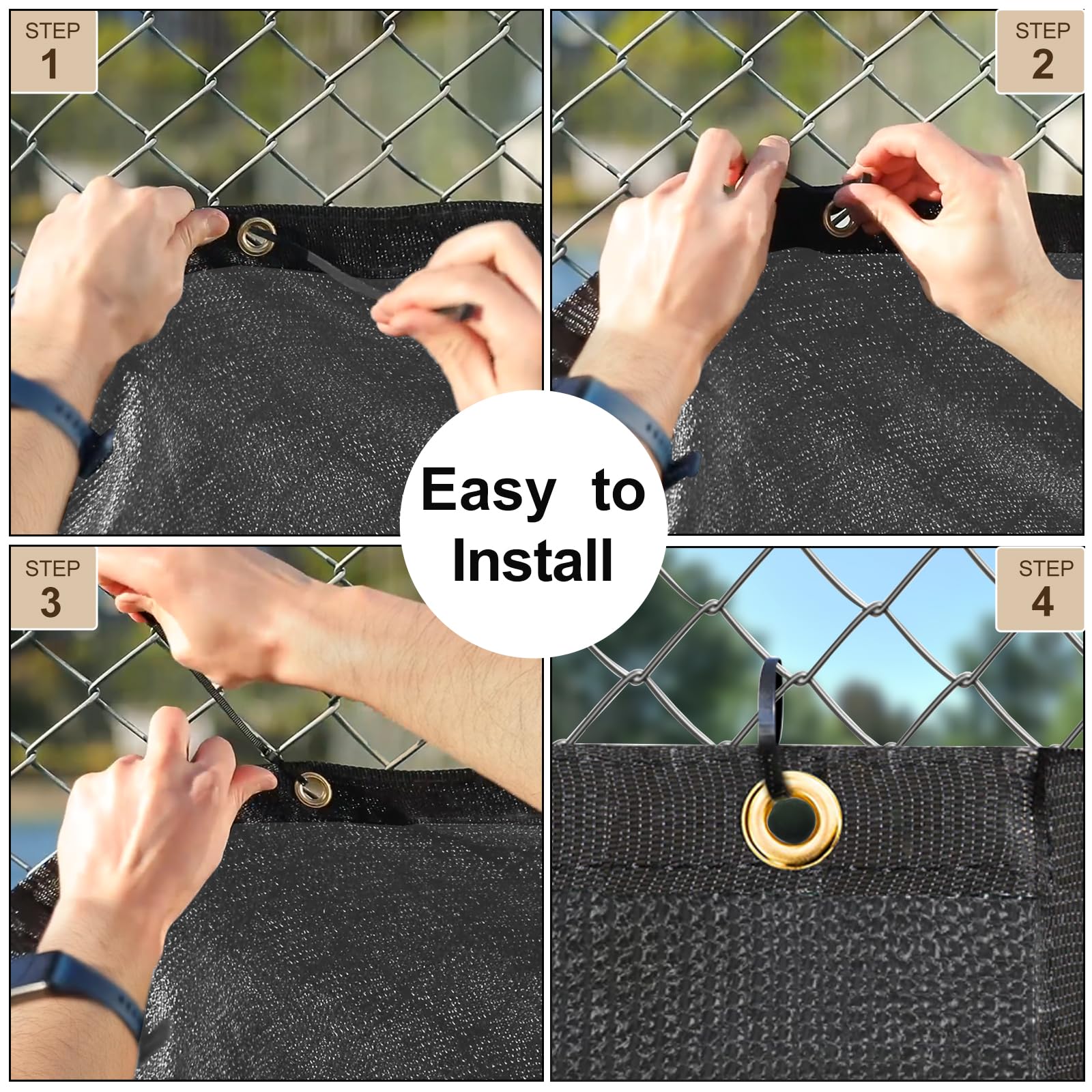 Close-up of UPGRADE Fence Privacy Screen material texture