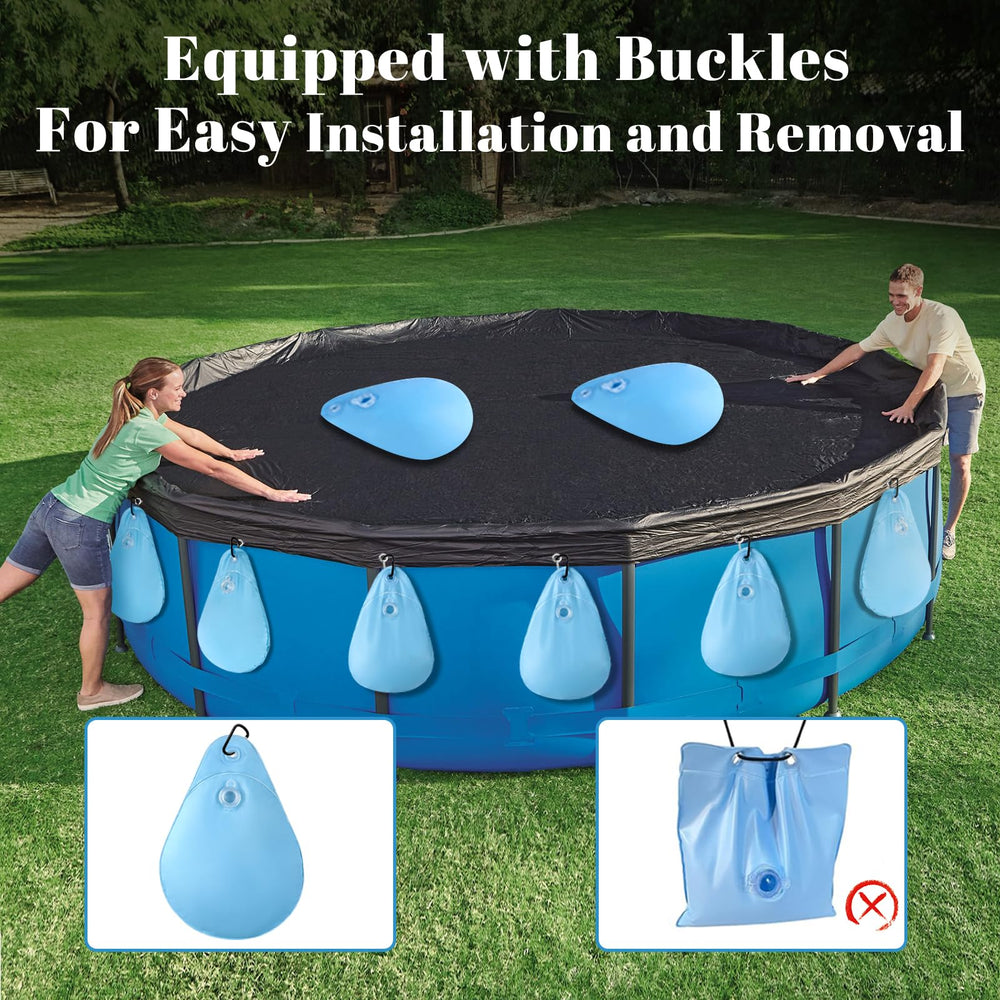 Close up of UQM pool cover weight with sealed edge