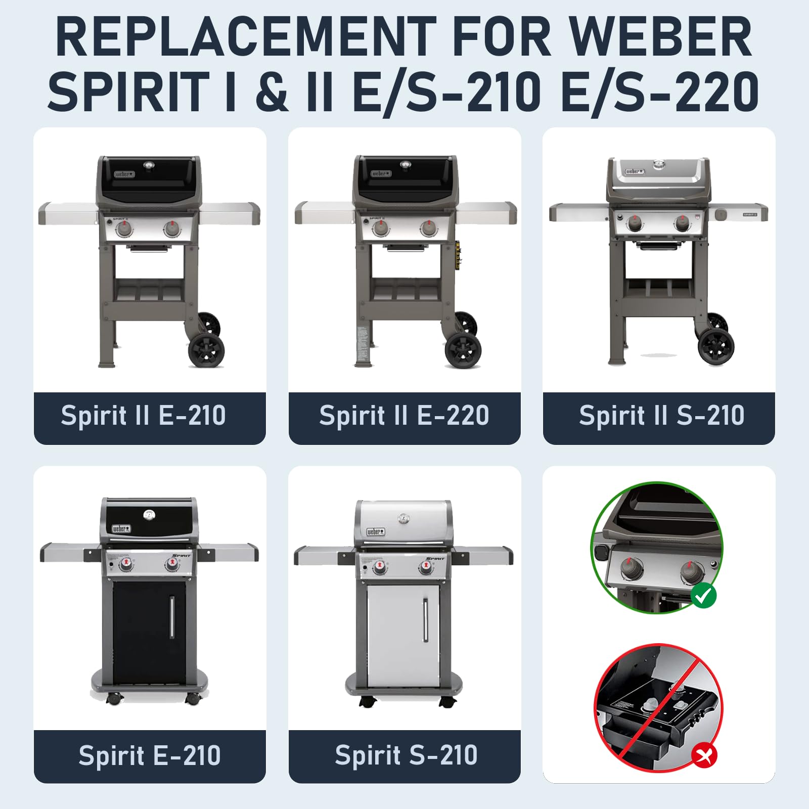 Close-up of Utheer flavorizer bars for Weber Spirit 200