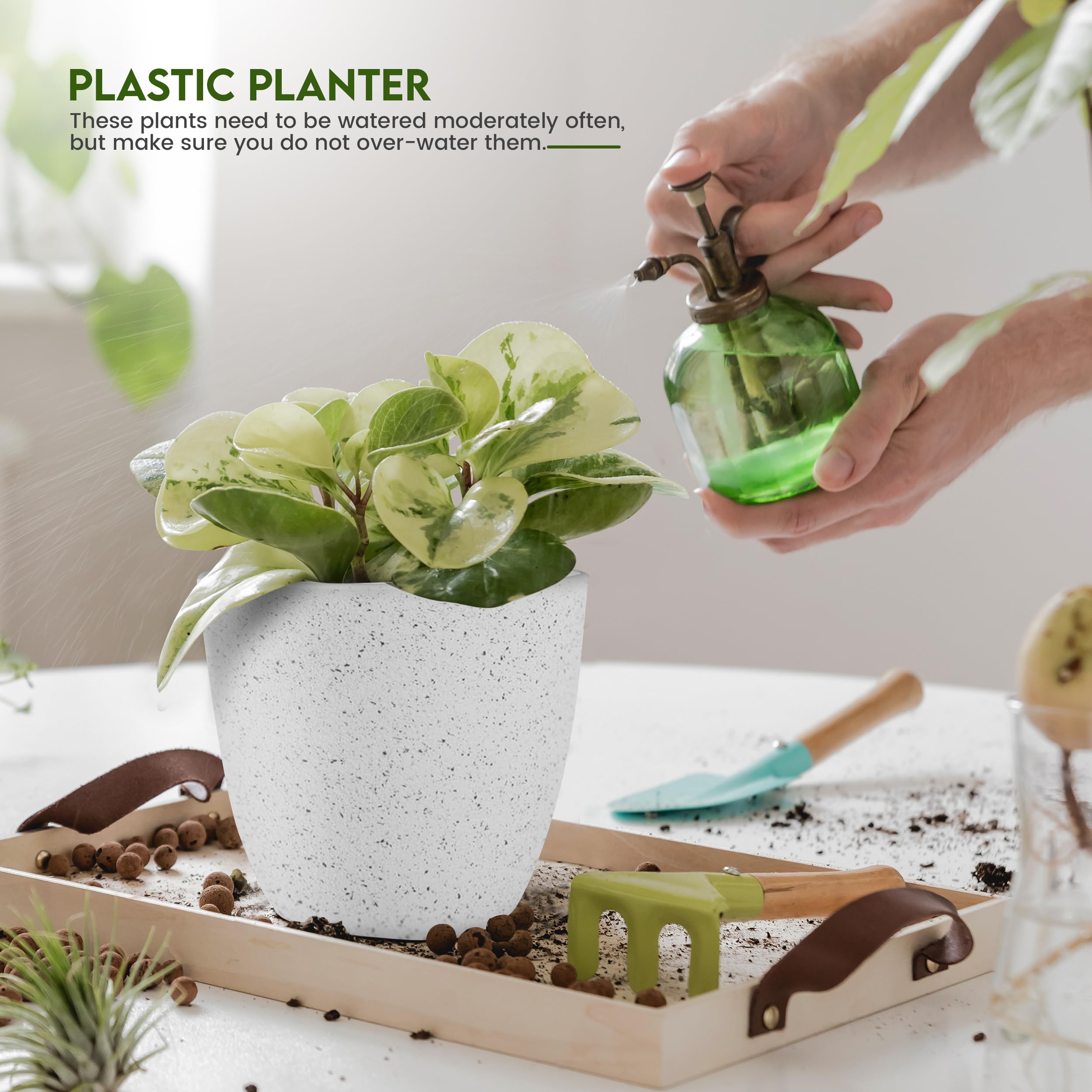 Close-up of Utopia Home plant pot drainage feature