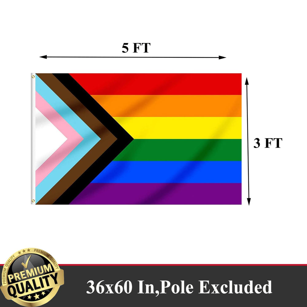 Close-up of UTSANG Progress Pride Flag stitching