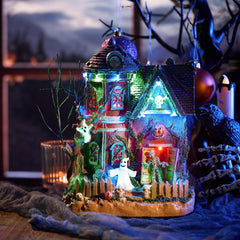 Close-up of Valery Madelyn Halloween Village detailing