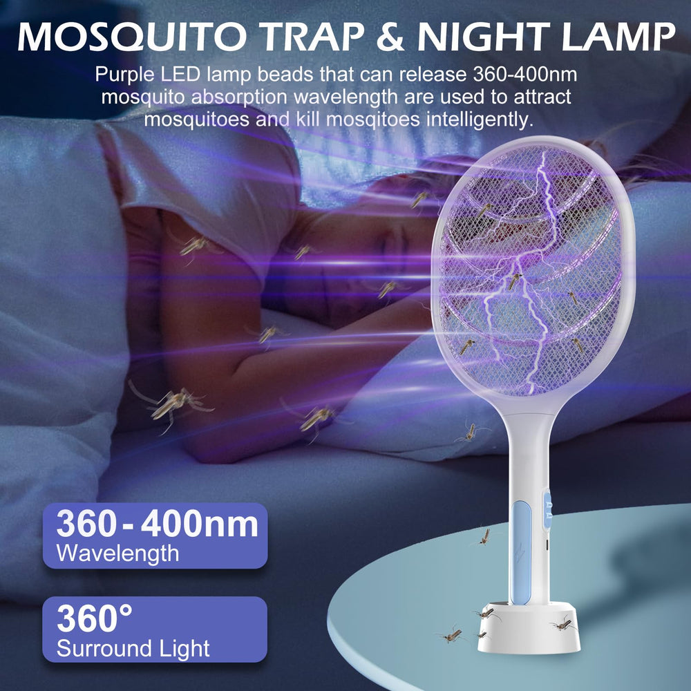 Close-up of VANELC Bug Zapper showing 3000-volt mesh safety features