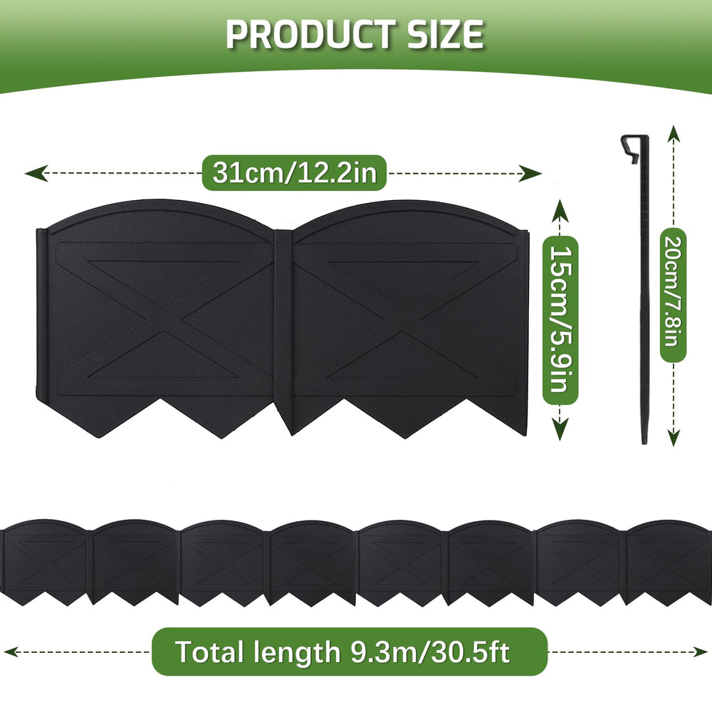 Close-up of Vashly flexible garden edging in black