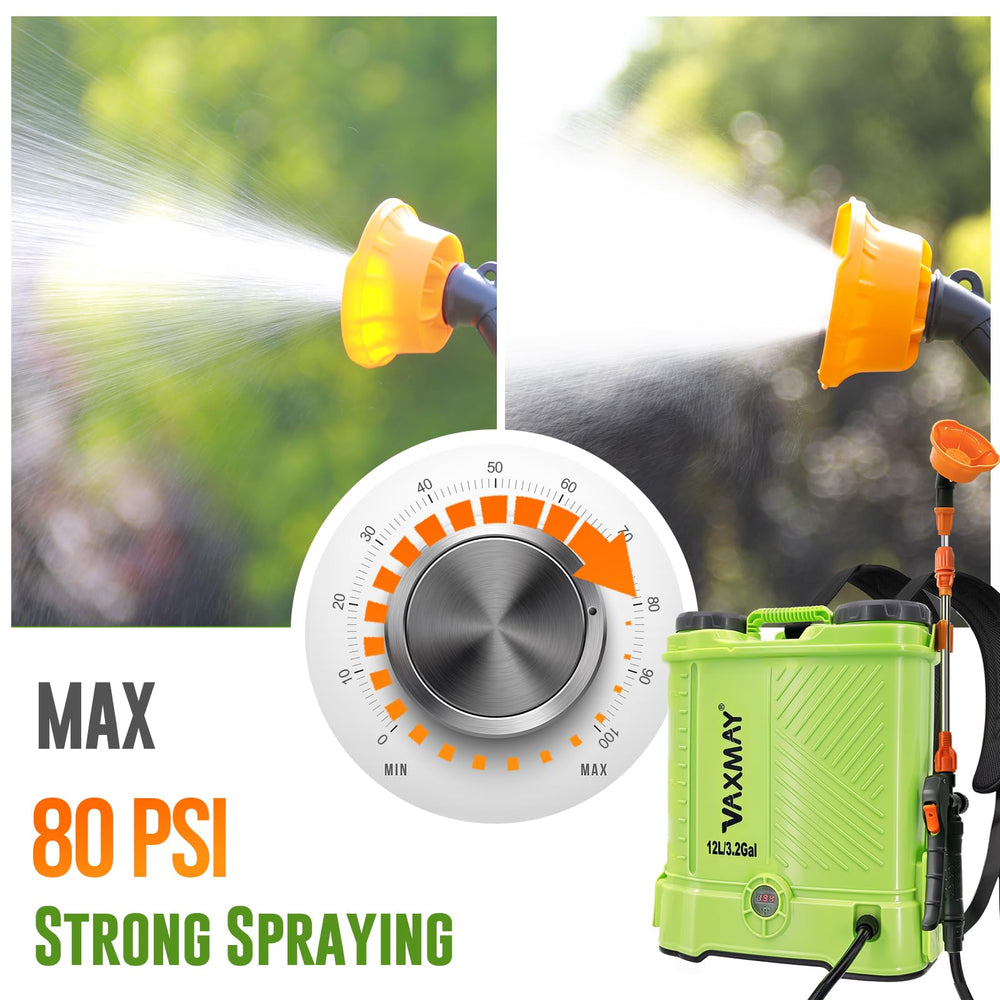 Close-up of VAXMAY backpack sprayer nozzles