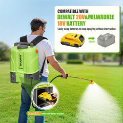 Close-up of VAXMAY sprayer's digital voltage display and battery compartment