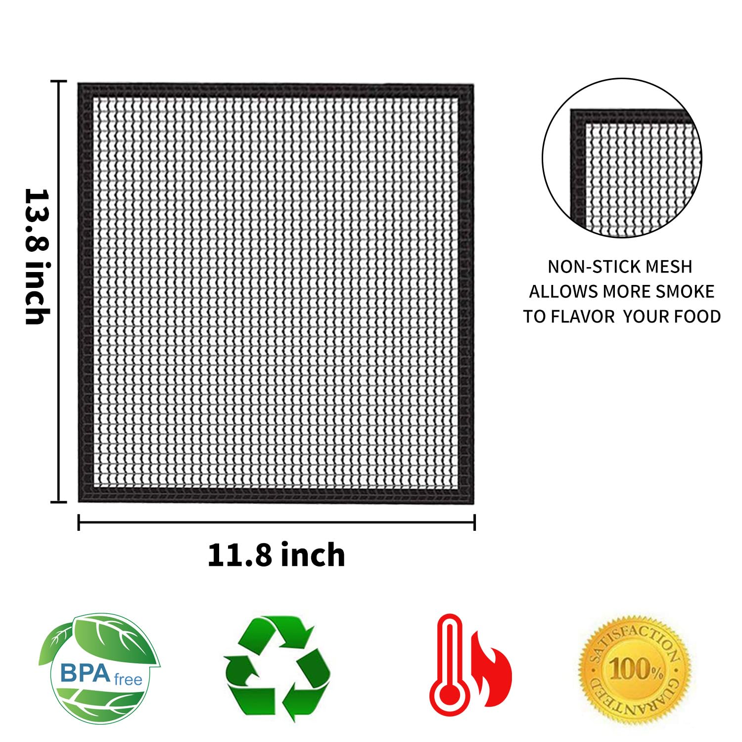 Close-up of VCHOMY grill mat showing Teflon fiberglass mesh