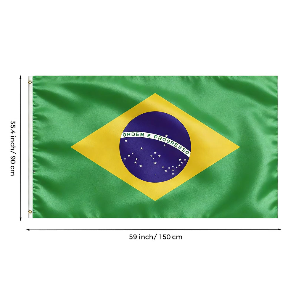 Close-up of VELIFFCO Brazil Flag showing premium polyester material