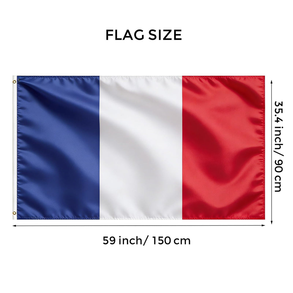 Close-up of VELIFFCO France Flag with brass grommets